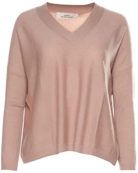 Rose Stone Cashmere Bailey V Neck Sweater