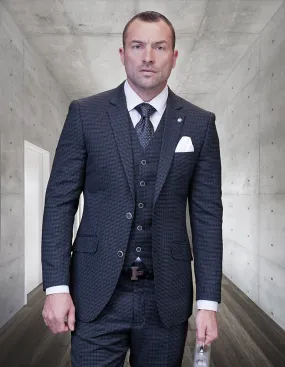 SALOTE 3 PC BLACK MODERN FIT SUIT