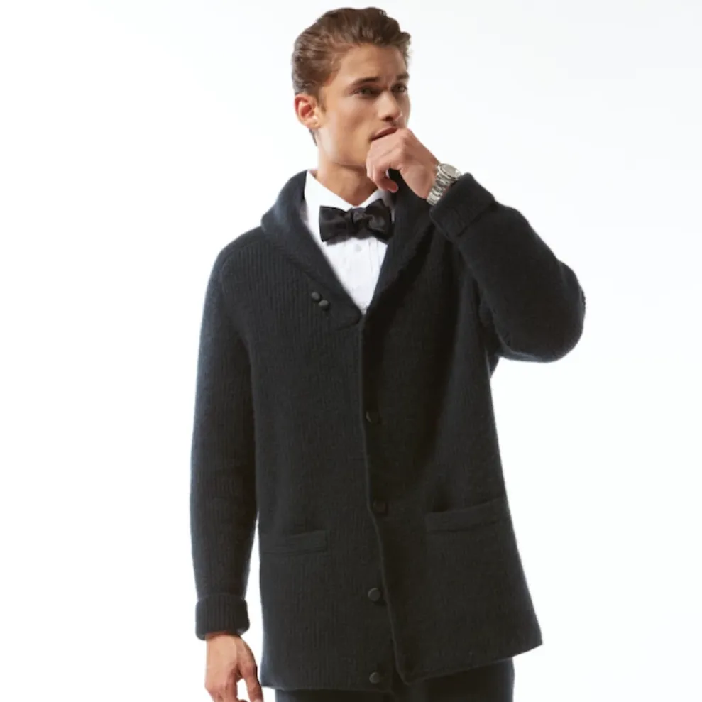 Shawl Collar Cashmere Tuxedo Cardigan
