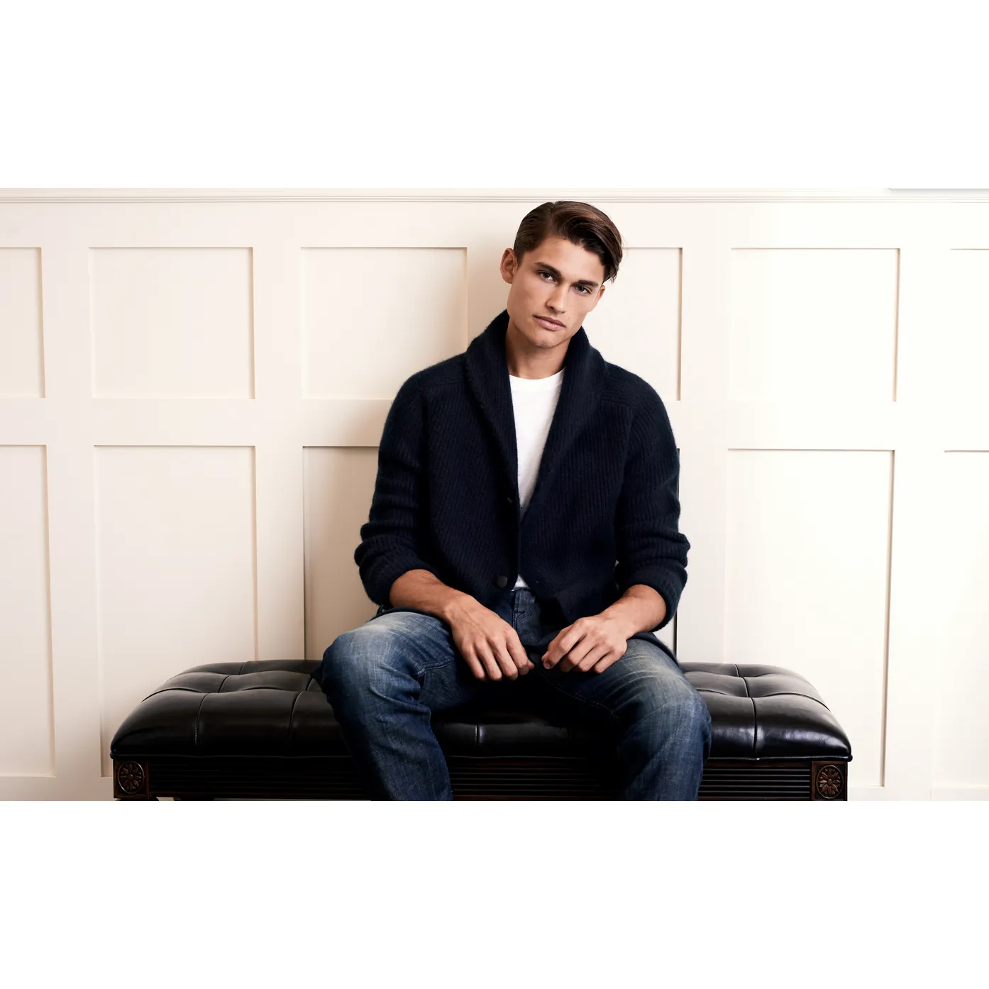 Shawl Collar Cashmere Tuxedo Cardigan