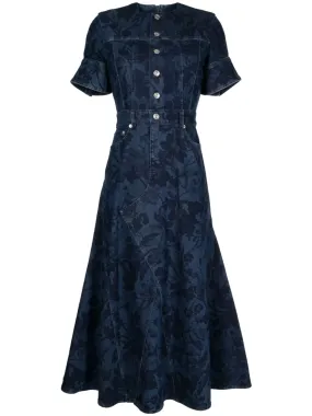 Short Sleeve Denim Midi Dress