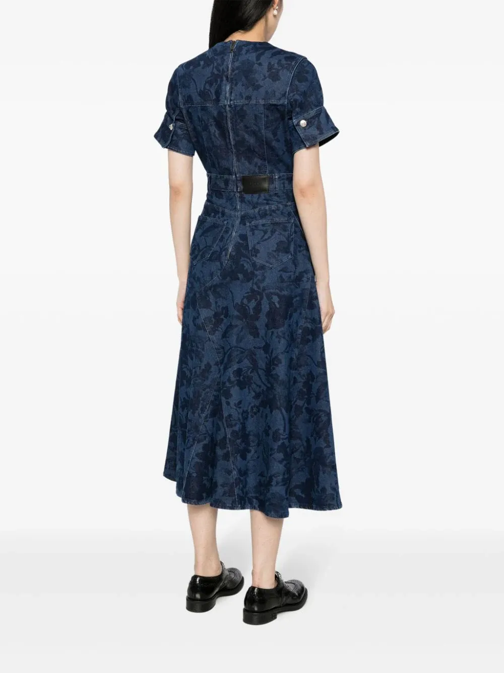 Short Sleeve Denim Midi Dress