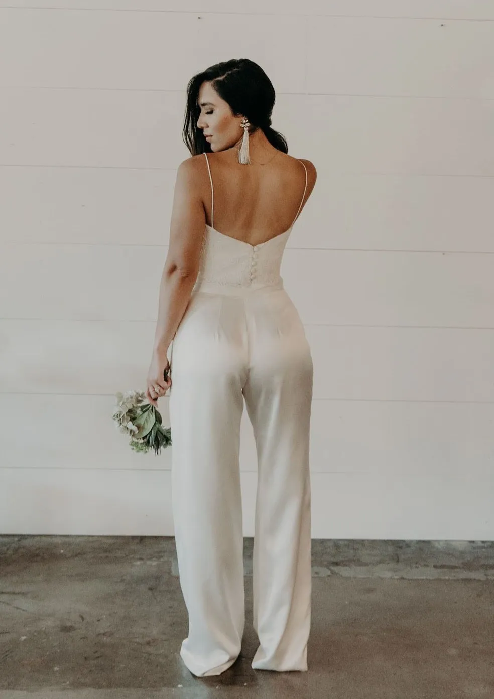 Silk Charmeuse Ivory Wide Legged Pants