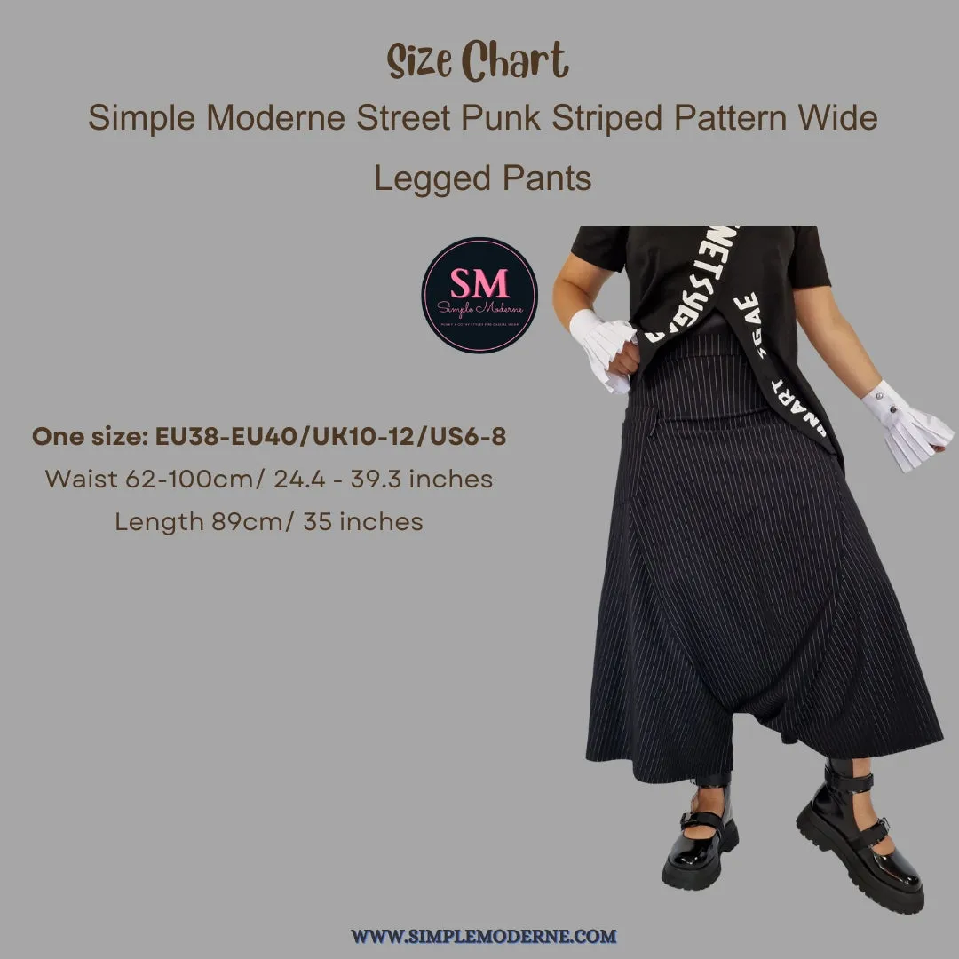 Simple Moderne Street Punk Striped Pattern Wide Legged Pants