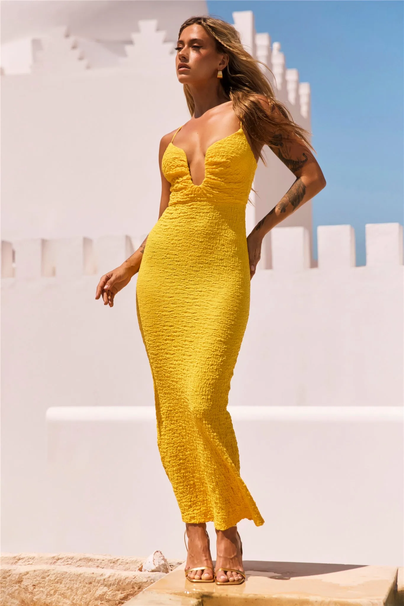Sweet Talk Midi Dress - Yellow