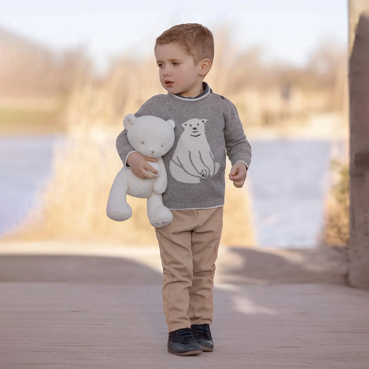 TARTINE ET CHOCOLAT Polar Bear Baby Sweater