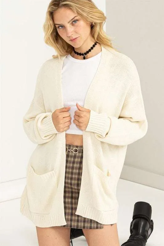 True Story Open Front Cardigan Sweater
