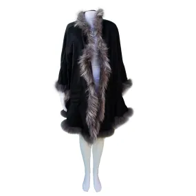 Vakko Cashmere Fur Open Front Stole