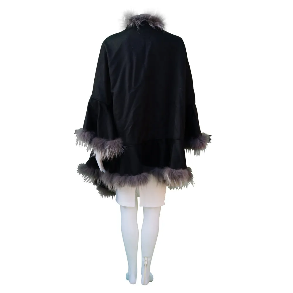Vakko Cashmere Fur Open Front Stole