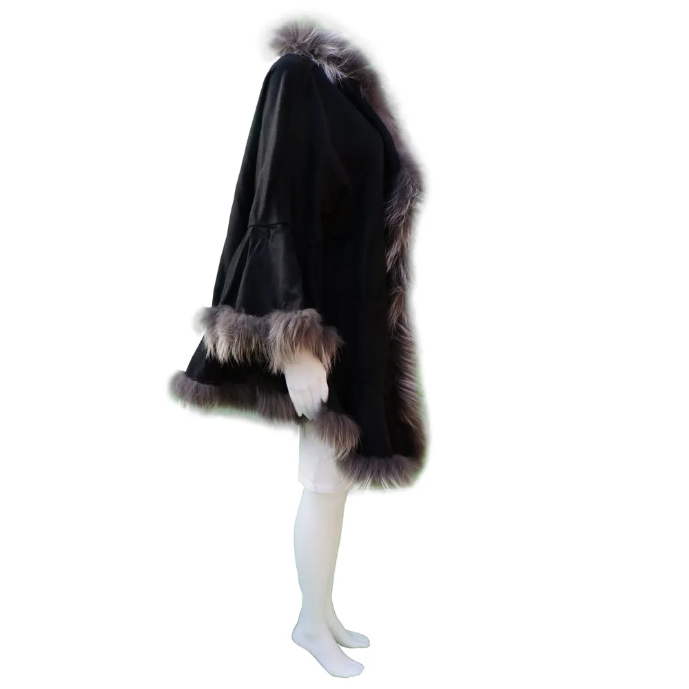 Vakko Cashmere Fur Open Front Stole