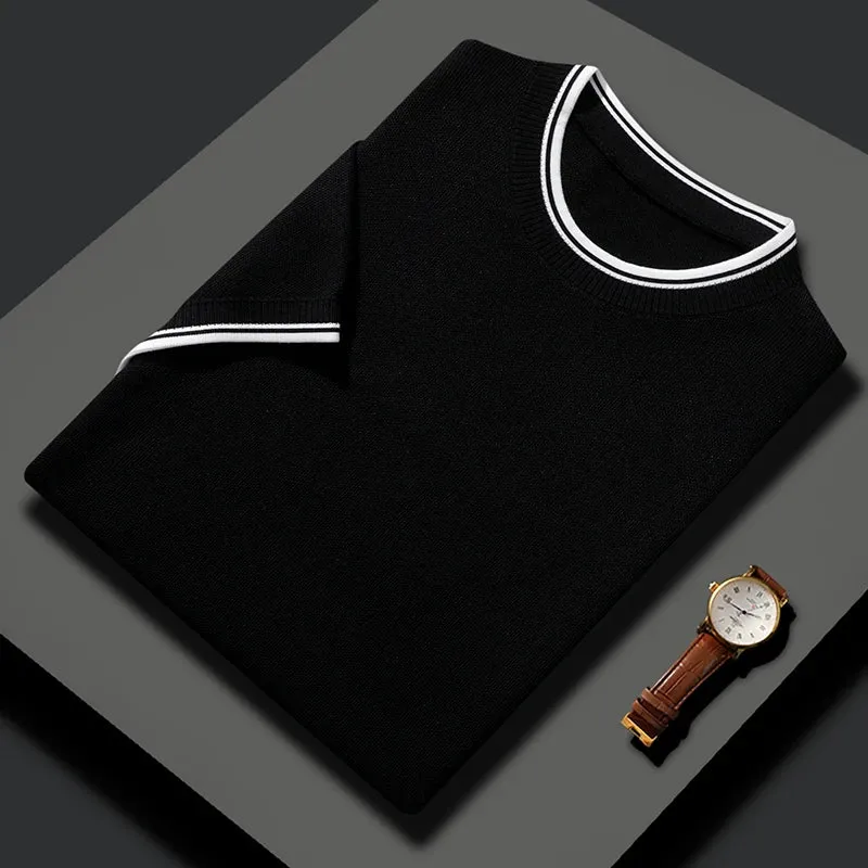 Vera | Summer Mulberry Silk Contrast Knit T-shirt
