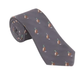 William Powell Luxury Woven Wool & Silk Pheasant Tie - Navy