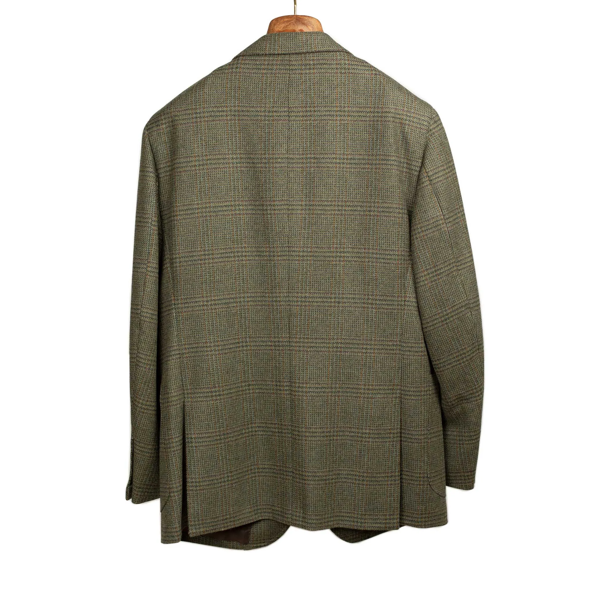 x Sartoria Carrara: Sport coat in exclusive Fox Bros green & brown glencheck flannel (10th anniversary capsule)